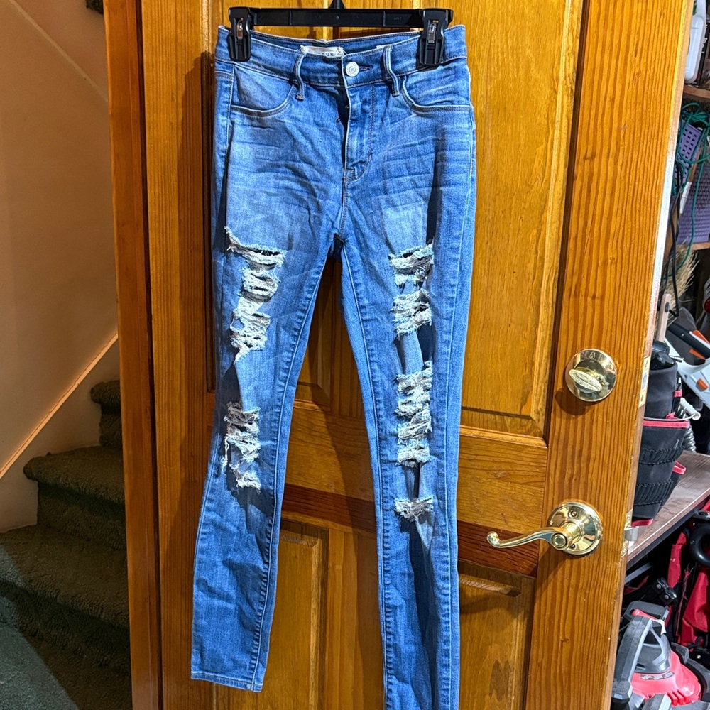 PacSun Distressed Blue Skinny Jeans
